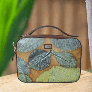 Handbag Ecoprint Daun Alam Kulit (6) Natural Leaf Handbag Size 30