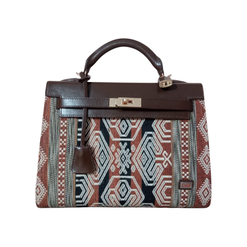 Handbag & Long Strap Woven Material Size 30